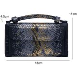 Ladies Snake Sequins Print Wrist Bag Multifunctional Chain One-Shoulder Diagonal Wallet(Black)