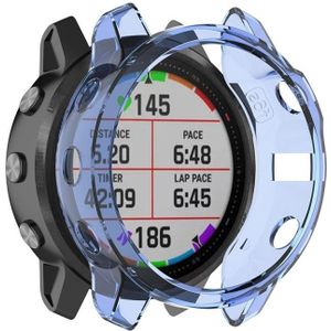 For Garmin Fenix 6S / 6S Pro Smart Watch Half Coverage TPU Protective Case(Transparent Blue)