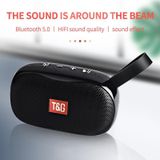 T&G TG173 TWS Subwoofer Bluetooth Speaker With Braided Cord  Support USB / AUX / TF Card / FM(Silver)