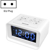 LED digitale slaapkamer wekker met USB opladen poort klok radio temperatuur elektronische platformklok  specificatie: EU-plug