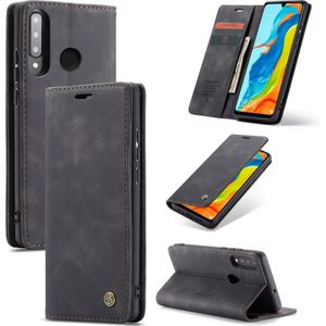 CaseMe-013 Multifunctional Retro Frosted Horizontal Flip Leather Case for Huawei P30 Lite  with Card Slot & Holder & Wallet (Black)