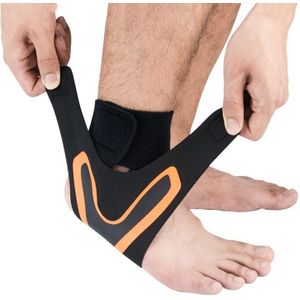 2 PCS Sports Compression Anti-Sprain Ankle Guard Outdoor Basketball Football Climbing Protective Gear  Specification: M  Right Foot (Black Orange)