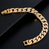 2 PCS TZ100 Hip Hop Cuban Necklace Clothes Accessories For Men  Colour: Golden 18 Inches