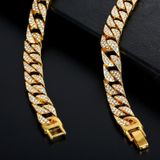 2 PCS TZ100 Hip Hop Cuban Necklace Clothes Accessories For Men  Colour: Golden 18 Inches