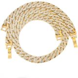 2 PCS TZ100 Hip Hop Cuban Necklace Clothes Accessories For Men  Colour: Golden 18 Inches