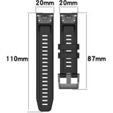 For Garmin Fenix 6S Pro 20mm Silicone Solid Color Watch Band(Black)
