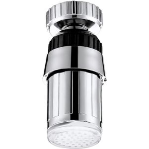 SDF-B6 1 LED ABS Temperatuur Sensor RGB LED kraan licht Water gloed douche  afmetingen: 58 x 24mm  Interface: 22mm (zilver)