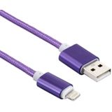 2m Woven Style Metal Head 84 Cores 8 Pin to USB 2.0 Data / Charger Cable  For iPhone X / iPhone 8 & 8 Plus / iPhone 7 & 7 Plus / iPhone 6 & 6s & 6 Plus & 6s Plus / iPad(Purple)