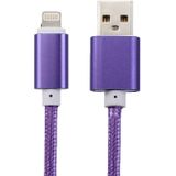 2m Woven Style Metal Head 84 Cores 8 Pin to USB 2.0 Data / Charger Cable  For iPhone X / iPhone 8 & 8 Plus / iPhone 7 & 7 Plus / iPhone 6 & 6s & 6 Plus & 6s Plus / iPad(Purple)