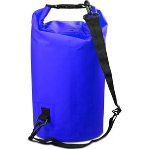 Outdoor Waterproof Double Shoulder Bag Dry Sack PVC Barrel Bag  Capacity: 20L (Dark Blue)