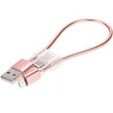 24cm 2A Micro USB + USB-C / Type-C to USB Flexible Data Charging Cable  For Galaxy  Huawei  Xiaomi  LG  HTC and Other Smart Phones  Rechargeable Devices (Rose Gold)