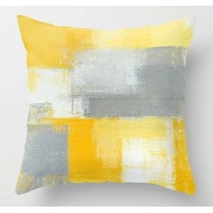 2 PCS 45x45cm Yellow Striped Pillowcase Geometric Throw Cushion Pillow Cover Printing Cushion Pillow Case Bedroom Office  Size:450*450mm(26)