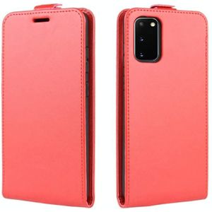 For Samsung Galaxy S20 FE 4G/5G R64 Texture Single Vertical Flip Leather Protective Case with Card Slots & Photo Frame(Red)