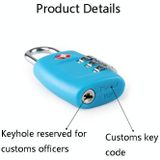 2 PCS Customs Luggage Lock Overseas Travel Luggage Zipper Lock Plastic TSA Code Lock(Dark Blue)