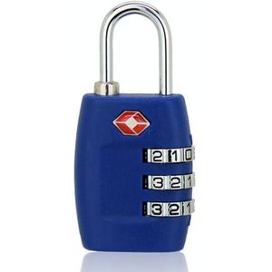 2 PCS Customs Luggage Lock Overseas Travel Luggage Zipper Lock Plastic TSA Code Lock(Dark Blue)