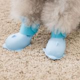 4 PCS / Set Cartoon Dog Shoes Pet Siliconen Waterdichte Regen laarzen  grootte: M (Geel)