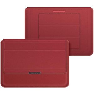 4 in 1 Uuniversal Laptop Holder PU Waterproof Protection Wrist Laptop Bag  Size: 17 inch (Red)