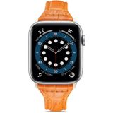 Crocodile Texture Leather Replacement Strap Watchband For Apple Watch Series 6 & SE & 5 & 4 40mm / 3 & 2 & 1 38mm(Orange)