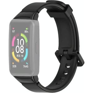 For Huawei Band 6 / Honor Band 6 MIJOBS Universal Breathable Silicone Replacement Strap Watchband(Black)