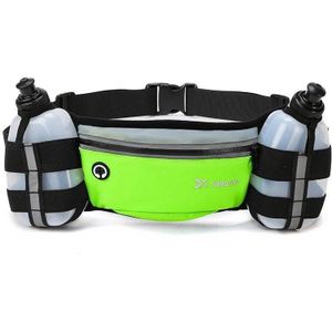 JUNLETU 1075  Outdoor Sports Waist Bag Multifunctional Fitness Running Phone Bag with Dual Water Bottle Pockets(Fluorescent Green )