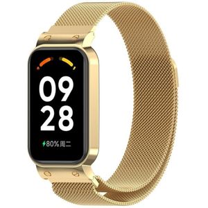 Voor Xiaomi Mi Band 8 Actieve Milan magnetische metalen stalen mesh horlogeband + horlogeframe