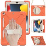 Silicone + PC Beschermhoes Met Houder & Schouderriem Voor Ipad 10.2 2021/2020 / 2019 (Coral Orange)