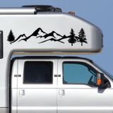 2 PCS D-791 Mountain Forest Car Sticker SUV Off-Road Vehicle Body Sticker Rear Windshield Car Sticker(Black)