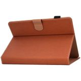 For 10 inch Solid Color Tablet PC Universal Magnetic Horizontal Flip Leather Case with Card Slots & Holder(Brown)
