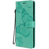 For Nokia 2.4 3D Butterflies Embossing Pattern Horizontal Flip Leather Case with Holder & Card Slot & Wallet(Green)