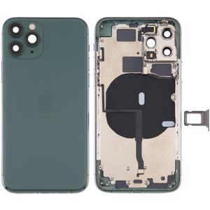 Battery Back Cover (with Side Keys & Card Tray & Power + Volume Flex Cable & Wireless Charging Module) for iPhone 11 Pro Max(Green)