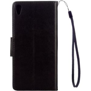For Sony Xperia XA Ultra Flowers Embossing Horizontal Flip Leather Case with Holder & Card Slots & Wallet & Lanyard(Black)