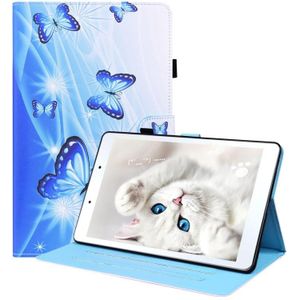 Voor Samsung Galaxy Tab A 8.0 2019 SM-T290 / SM-T295 Dierpatroon Horizontale Flip Leren Case met Houder & Card Slots & Fotolijst (Blauwe Vlinder)