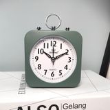 2 PCS Lazy Silent Small Alarm Clock Office Home Desktop Clock(Green)