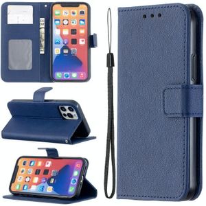 Longan Texture Horizontal Flip PU Leather Case with Holder & Card Slots & Wallet & Photo Frame For iPhone 13 Pro Max(Blue)