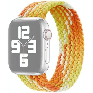 Single Loop Weaving Nylon Replacement Watchband  Size: S 135mm For Apple Watch Series 7 & 6 & SE & 5 & 4 40mm  / 3 & 2 & 1 38mm(Fragrant Orange)