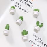 6 stks/set Cactus Koelkast Stickers Groen Bericht Magnetische Cartoon Stickers (Witte Pot)