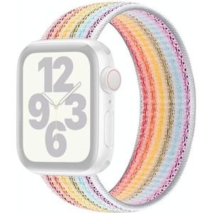 Single Lap Nylon vervangende horlogeband  grootte: S 135 mm voor Apple Watch Series 7 41 mm / 6  SE  5 & 4 40 mm / 3  2 en 1 38 mm (zeven kleuren)