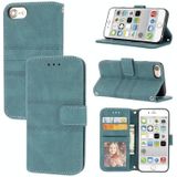 Embossed Striped Magnetic Buckle PU + TPU Horizontal Flip Leather Case with Holder & Card Slot & Wallet & Photo Frame & Sling For iPhone 8 / 7 / 6(Green)