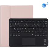 TG97BC Detachable Bluetooth Black Keyboard + Microfiber Leather Protective Case for iPad 9.7 inch  with Touch Pad & Pen Slot & Holder(Pink)