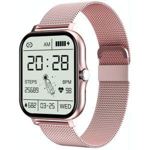 GT20 1.69 inch TFT Screen IP67 Waterproof Smart Watch  Support Music Control / Bluetooth Call / Heart Rate Monitoring / Blood Pressure Monitoring  Style:Steel Strap(Pink)