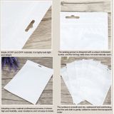 100 PCS 7cm x 25cm Hang Hole Clear Front White Pearl Jewelry Zip Lock Packaging Bag  Custom Printing and Size are welcome