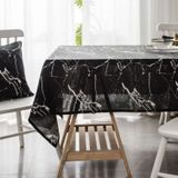 Marble Pattern Minimalist Tablecloth Cover Table Cloth Cotton Linen Dust-proof Cabinet Cloth  Size:60x60cm(Black)
