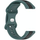 Voor Huawei Watch GT3 Pro 46 mm 20 mm vlindergesp tweekleurige siliconen horlogeband (groen + zwart)