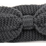 Winter Knitted Headband Turban Women Crochet Bow Wide Stretch Hairband Head Wrap(White)