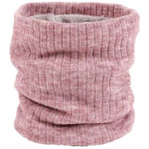 Autumn and Winter Outdoor Cycling Plus Velvet Knitted Warm Windproof Scarf(Leather Pink)