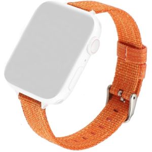 Woven Canvas Nylon Wrist Strap Watch Band For Series 6 & SE & 5 & 4 40mm / 3 & 2 & 1 38mm(Orange)