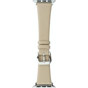 Zijde lederen horlogeband voor Apple Watch Series 8&7 41mm / SE 2&6&SE&5&4 40mm / 3&2&1 38mm (Abrikoos)