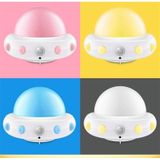 UFO Remote Control USB Charging Night Light Bedside Smart Sensor LED Atmosphere Light(Yellow)