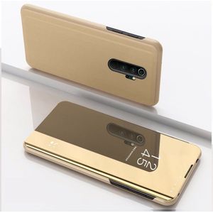 For Xiaomi Redmi Note 8 Pro Plating Mirror Horizontal Flip Leather with Bracket Holster(Gold)
