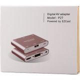 P27 Metal Cover Micro USB to HDMI + VGA HDTV Converter Digital AV Adapter  Power by EZCast  Support iOS / Android / Windows System(Grey)